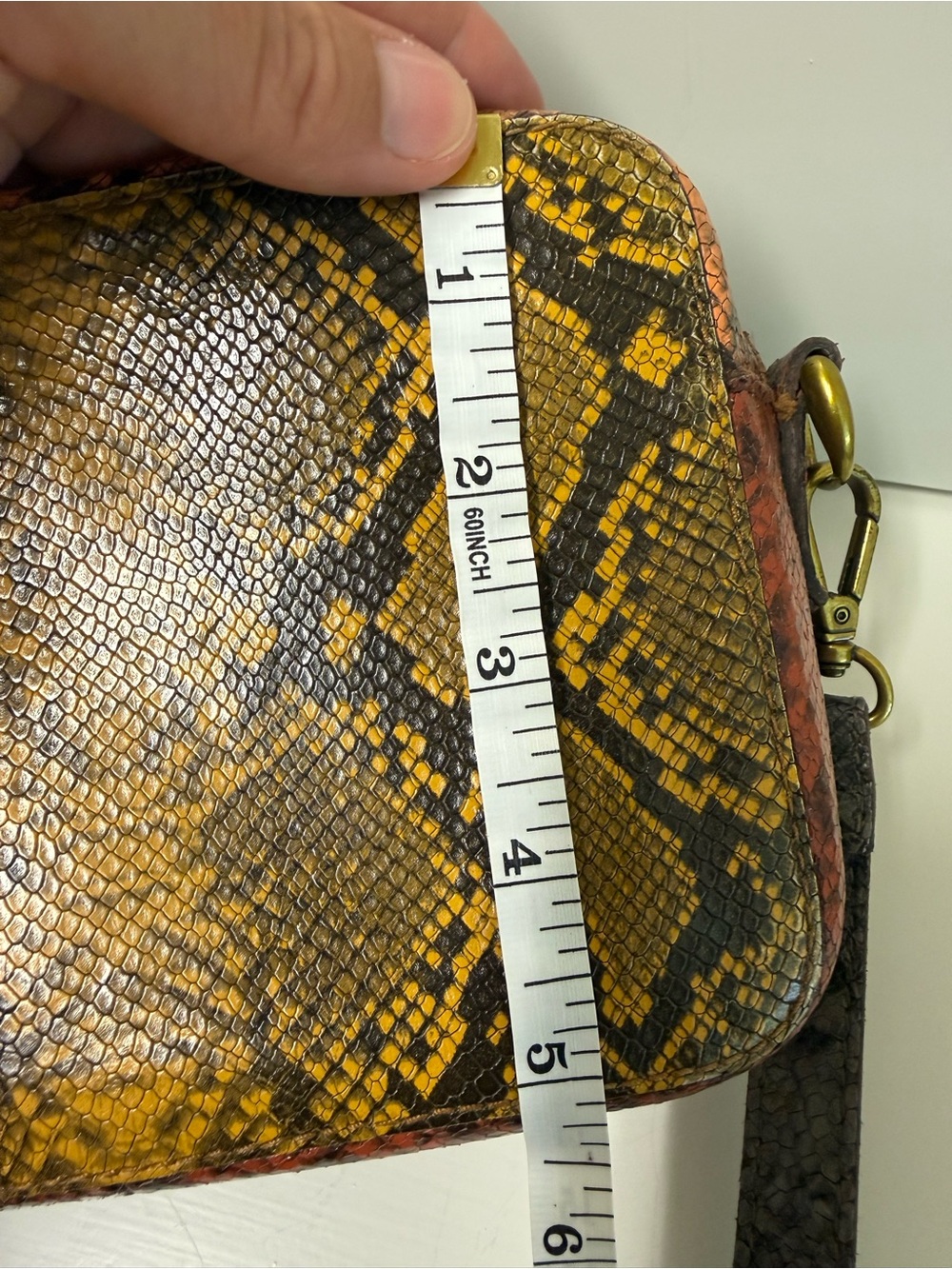 Madewell Yellow & Navy Snakeskin-Print Crossbody - Picture 13 of 16